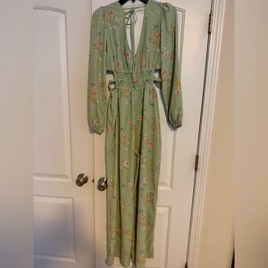 Forever 21 Green Floral Jumpsuit